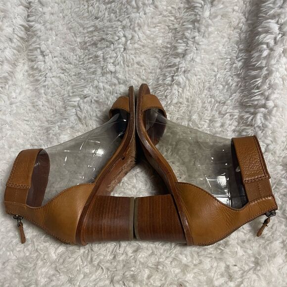 Frye "Brielle" Sandals  Leather  tan Block heels ankle strap sandals SZ10M . - Picture 5 of 11